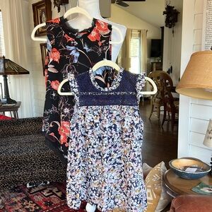 MODCLOTH Navy and WHO WHAT WEAR Black Floral Blouse's